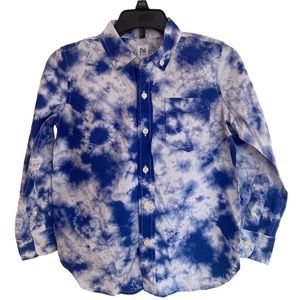 🆕GAP Kids NWT Boys Tie dye Poplin Shirt Size S 6/7